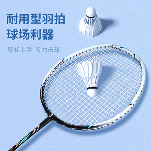 羽毛球拍正品双拍高弹铝合金超轻成人学生防断线耐打一体拍两支装