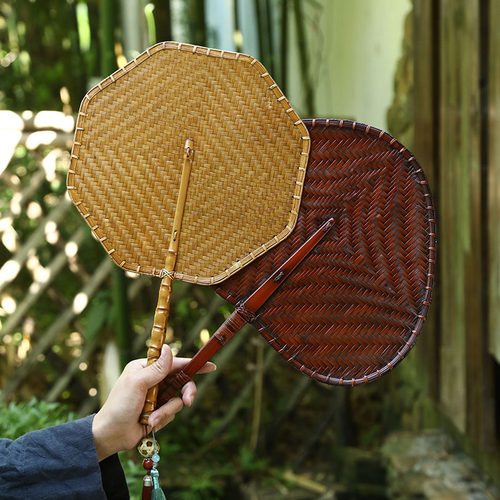 手工竹大漆竹编团扇夏季纳凉蒲扇