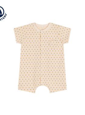 小帆船Petitbateau 婴幼儿宝宝短款纯棉连体衣A09HC-R