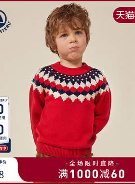 Petitbateau小帆船秋冬童装套头衫A0AW6