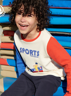 Petitbateau小帆船 秋季童装儿童家居睡衣裤打底套装A0AUA