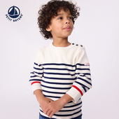 男女童针织条纹毛衣A0E5M Petitbateau小帆船童装 2025秋冬