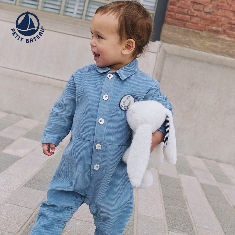 【2025秋冬】Petitbateau小帆船童装婴幼儿外出连体衣A0E4R