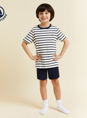 【2026春夏新品】Petitbateau小帆船童装男童条纹短款睡衣裤A01DD