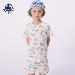面罩套装 睡衣裤 Petitbateau小帆船童装 A0F6M 2026春夏新品