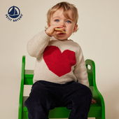 法国小帆船Petitbateau童装 特惠 婴幼儿爱心圆领毛衣A0B3K 断码