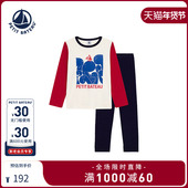 2025秋冬 Petitbateau小帆船童装 儿童睡衣裤 套装 A0E9M