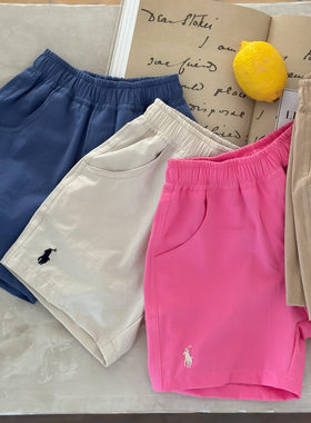 儿童短裤夏款2026新款男童纯棉裤女童休闲中裤宝宝纯色弹力棉布裤