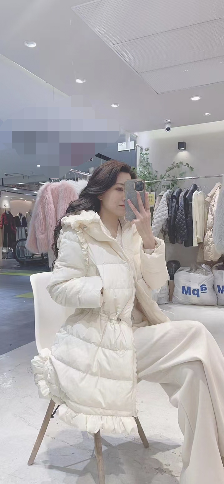 feiyashi2024年韩国东大门秋冬新款大翻领慵懒浴袍羽绒服