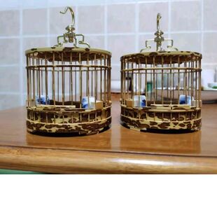 精品蝈蝈笼小鸟笼小型梅妃竹纯手工竹圆笼涿州雅韵鸟笼鸟具店