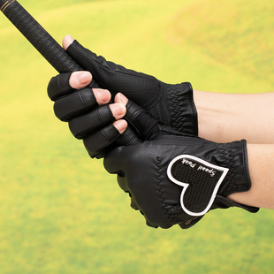 新款高尔夫球手套女韩国PU防滑耐磨防晒透气户外运动左右手可触屏