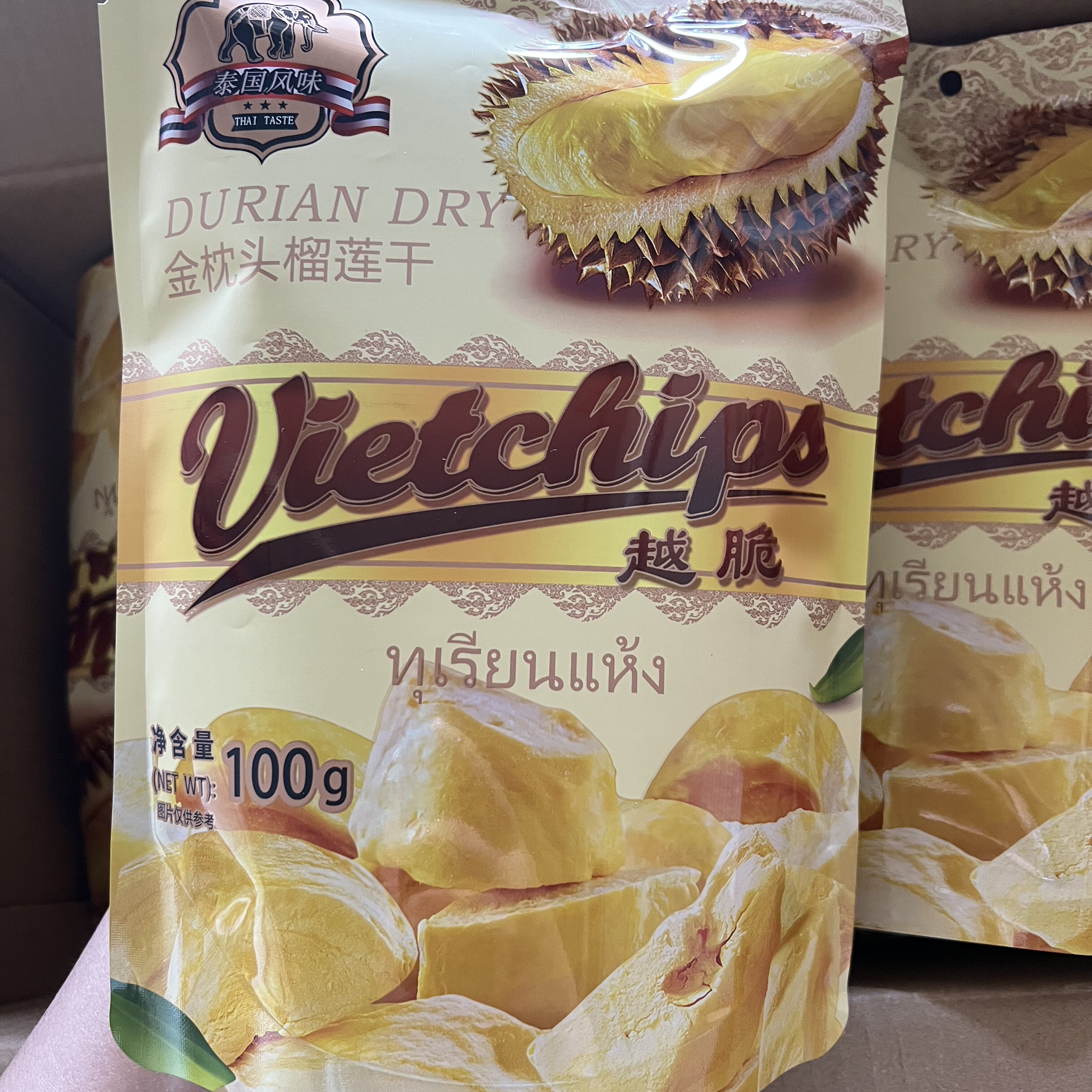 枕头榴莲干越脆100g泰国风味枕头冻干干原切干网特产休闲零食