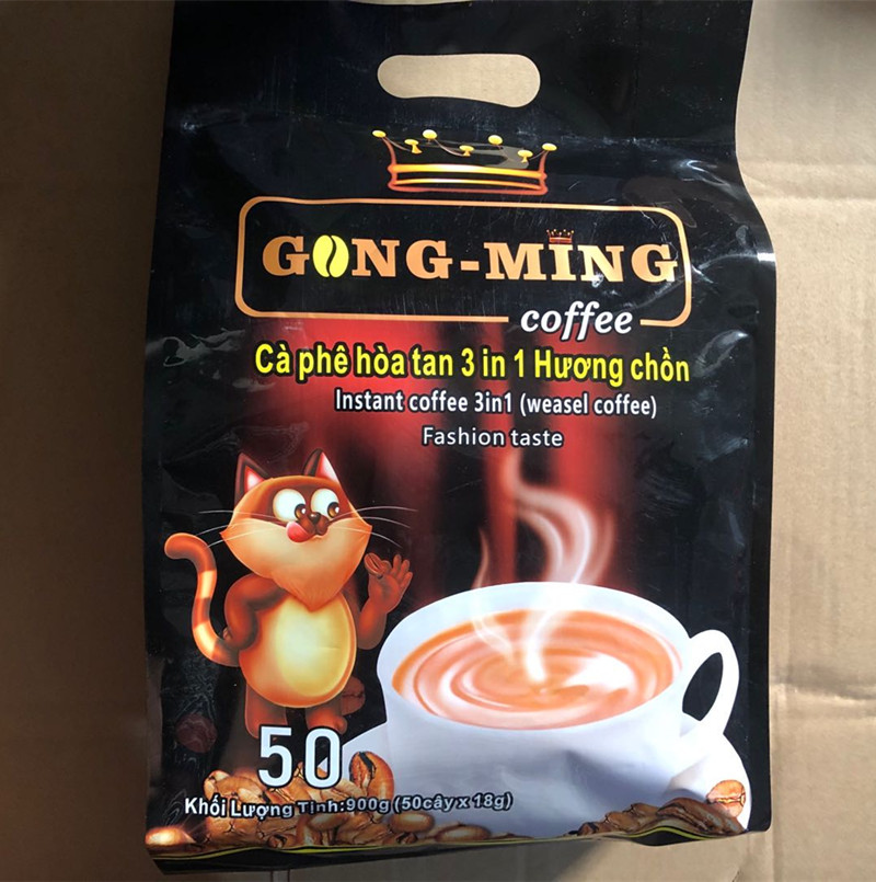 越南GONG MING贡明猫屎浓香三合一速溶咖啡900g 18gx50条包邮 咖啡/麦片/冲饮 速溶咖啡 原图主图