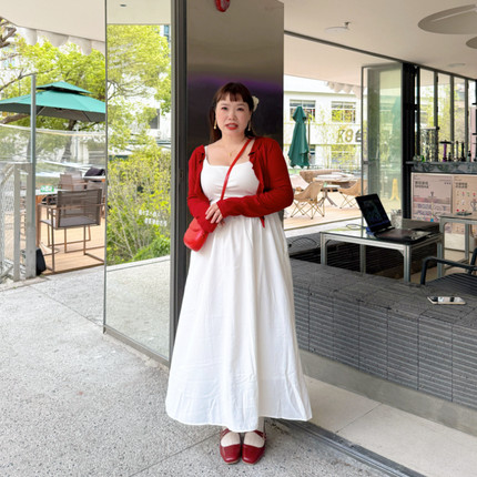 精灵家微胖2025春夏新胖mm显瘦大码女装拼接吊带连衣裙开衫两件套
