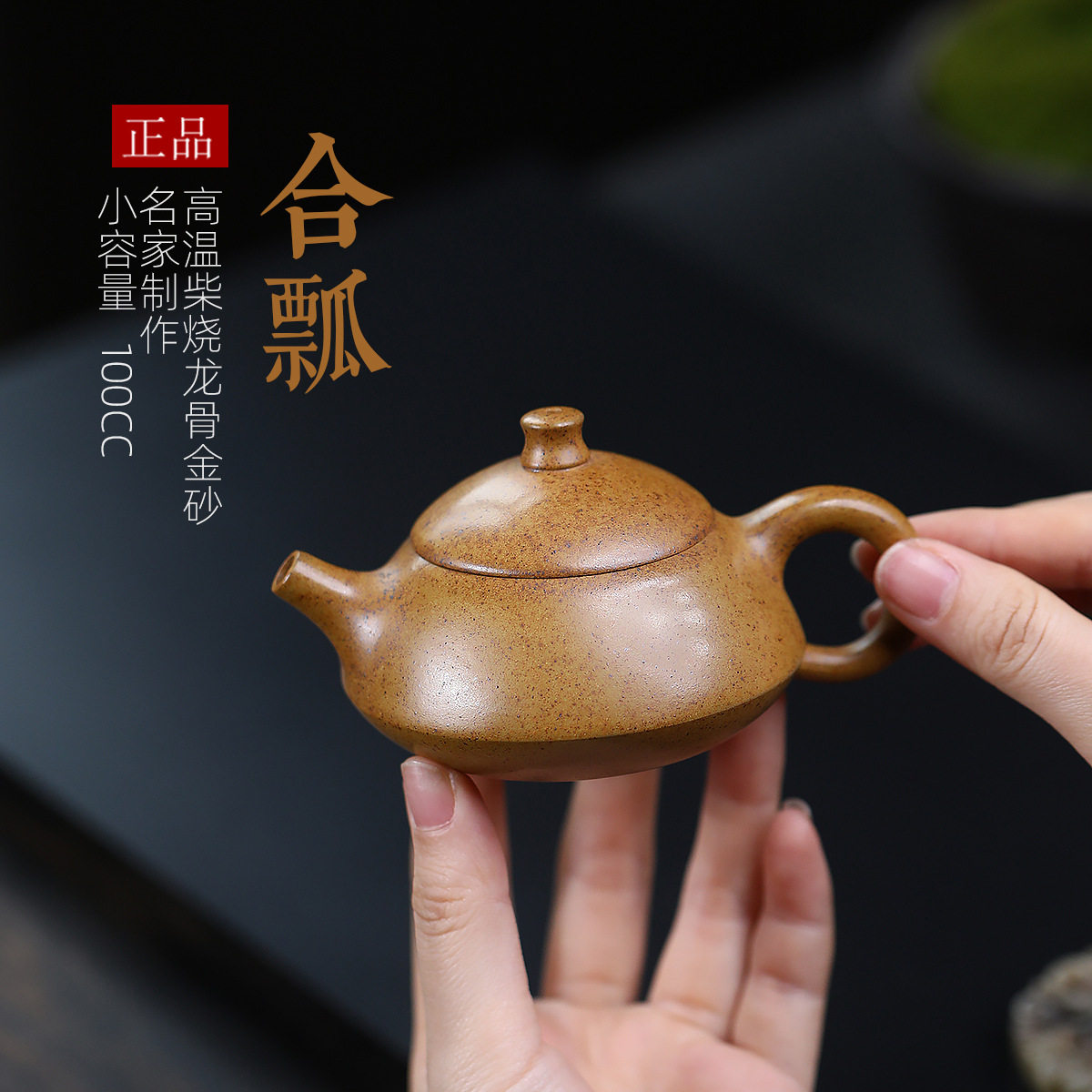合瓢宜兴紫砂茶柴烧茶壶迷你100c 小容量掌中花功夫茶具