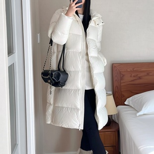 网红鹅绒超轻章鱼帽云朵泡芙羽绒服女长款过膝到脚踝加厚保暖鸭绒
