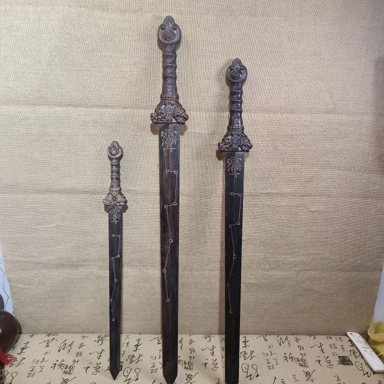 肥城桃木一体剑天师龙虎七星剑道家用品法器张天师剑五雷号令法剑
