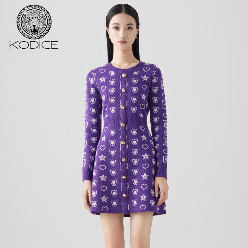 KODICE绵羊毛针织连衣裙