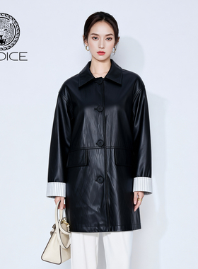 kodice2026春新款翻领单排扣外套翻折袖口时尚通勤气质流行职场女