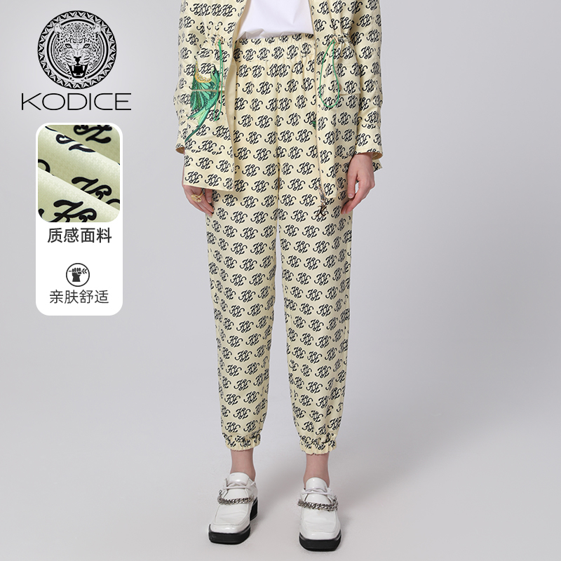 KD印花松紧腰运动裤休闲