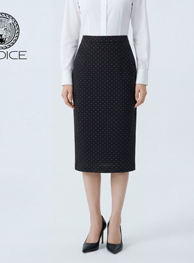 kodice2026春新款法式黑色高腰波点半身裙半裙子时尚显瘦百搭通勤