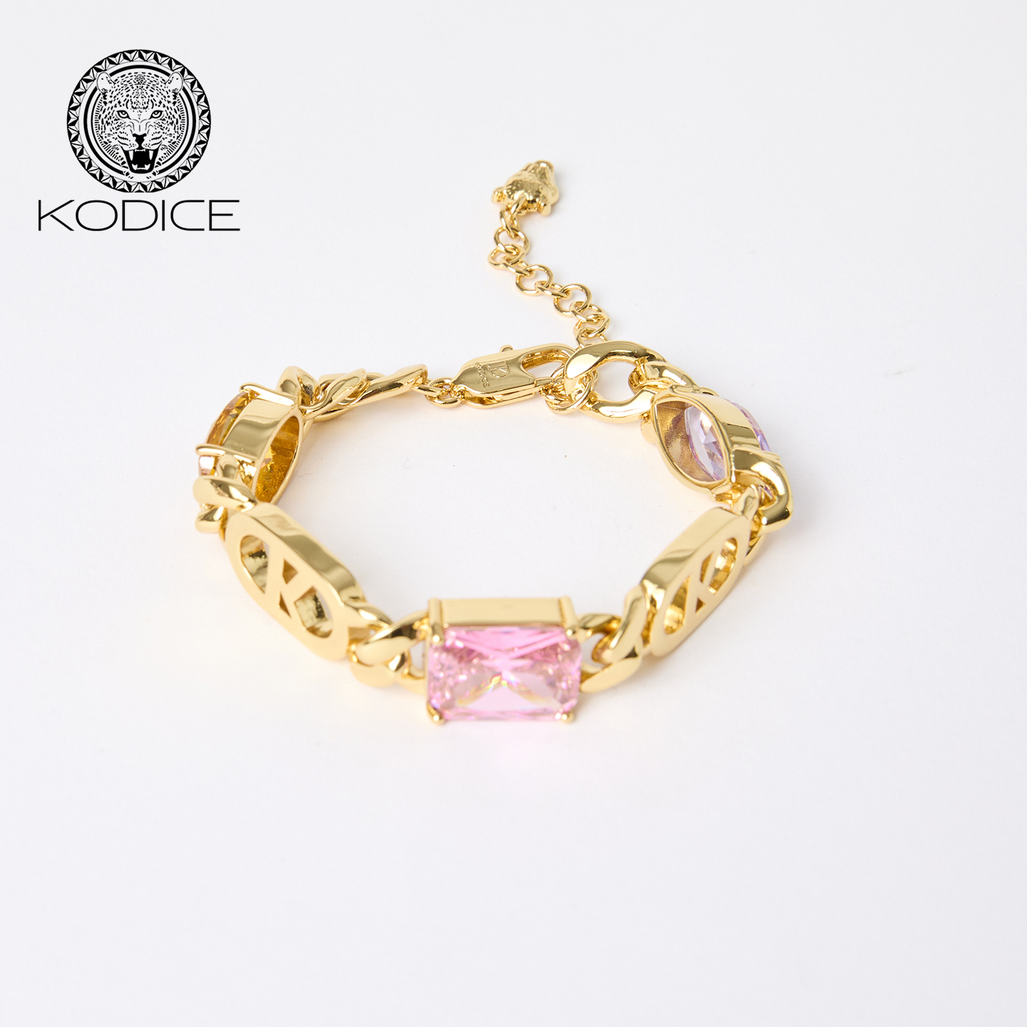 kodice金色镶彩钻K字链条收拢