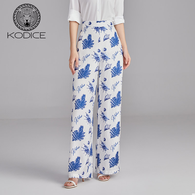 桑蚕丝 阔腿裤型 印花图样