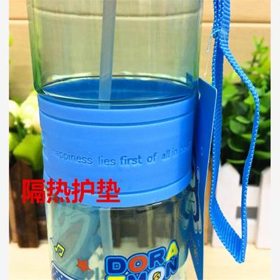 儿童吸管水壶水杯 吸管杯创意卡通吸管运动水壶 挂绳水杯 吸管杯