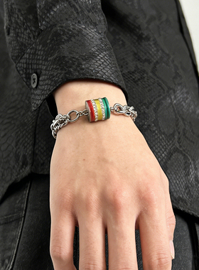 原创小众叠代彩色转运圈钛钢手链男生高级感百搭配饰手串设计感潮
