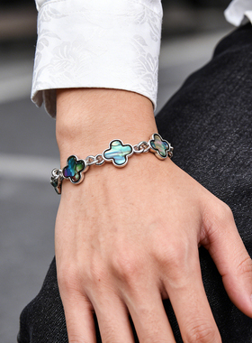 小众设计十字架鲍鱼贝壳手链男生高级感百搭配饰手串女生潮牌酷