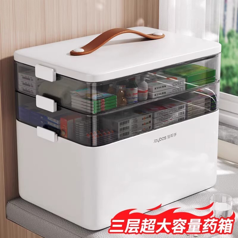 日本大号家用药箱防潮大容量加厚医药箱多层药品分类收纳超大药盒