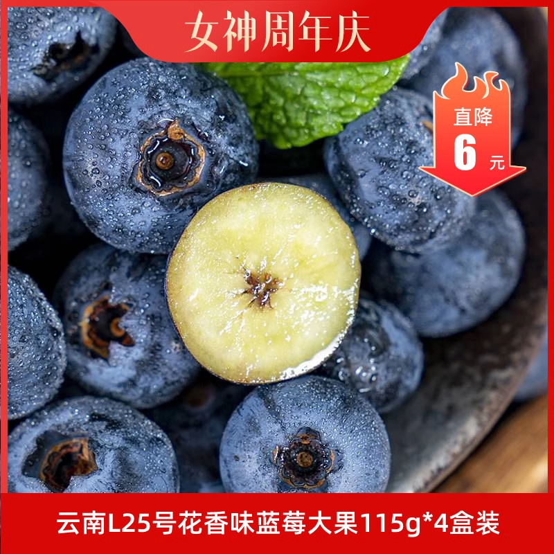 辰颐物语云南蓝莓4盒应季水果