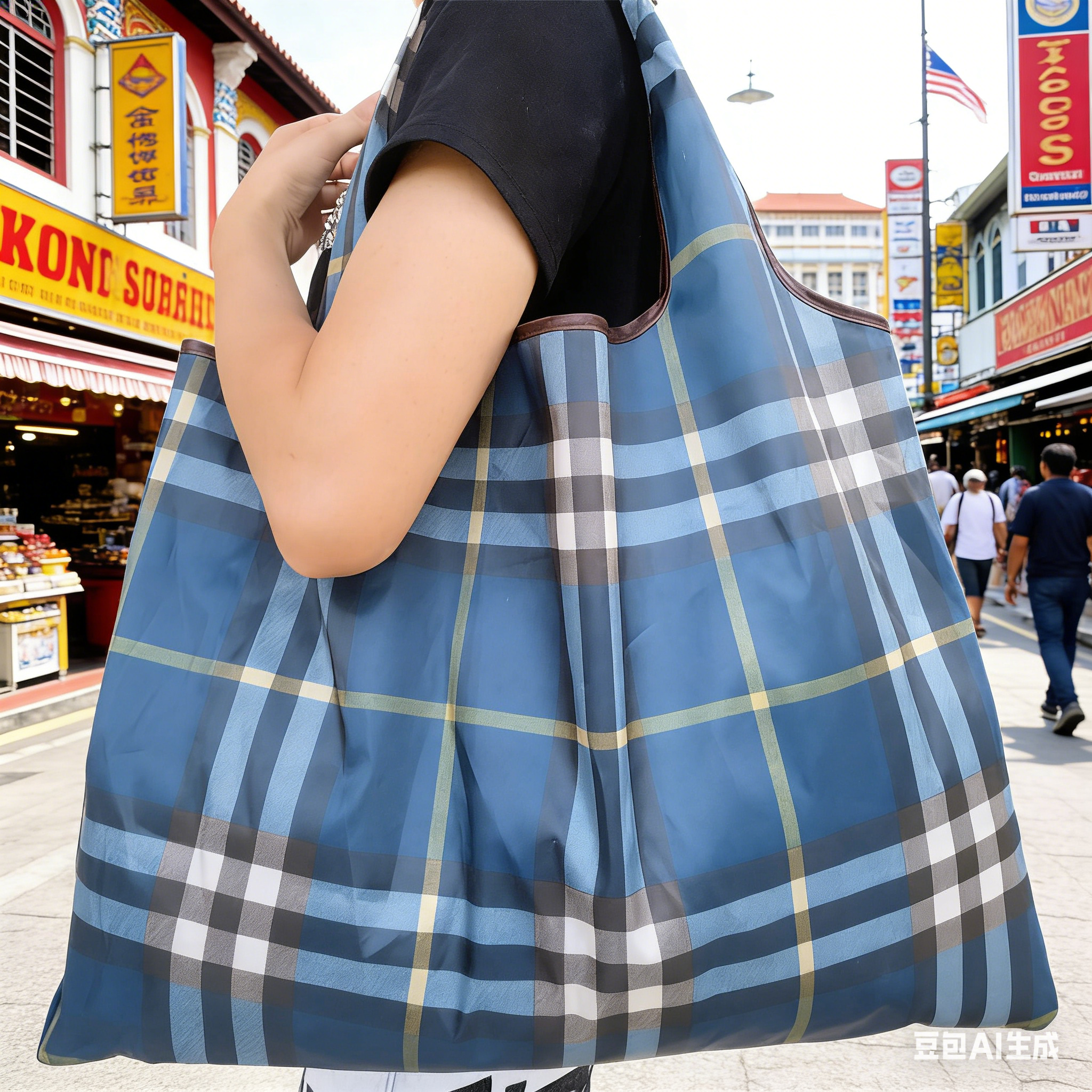 大容量实用旅行女士可折叠超市购物袋环保休闲便捷单肩包大号现货