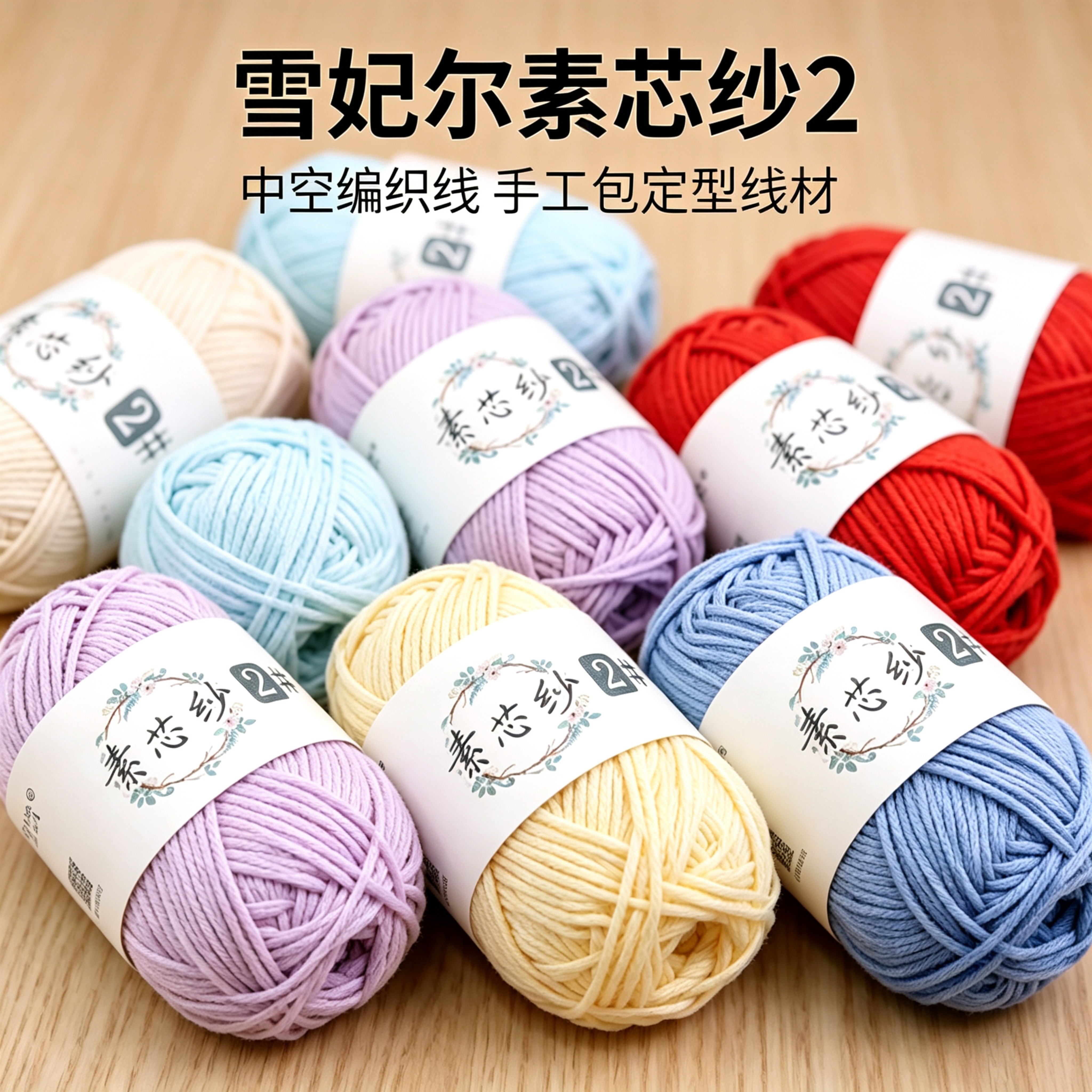 雪妃尔素芯纱毛线diy编织围宝宝毛巾衣钩针小饰品勾拖鞋线团花束