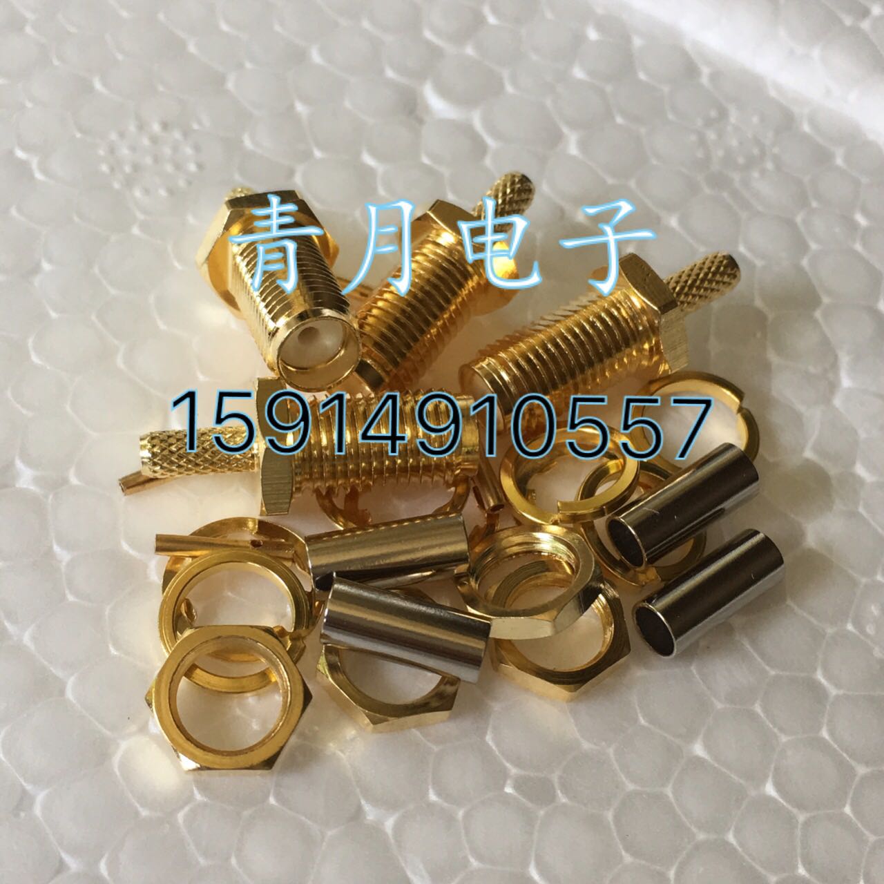 SMA-K-1.5射频头 SMA母头带螺母固定天线跳线接头RG316 174馈线头