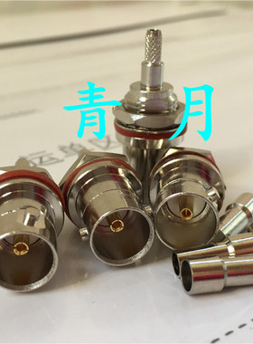 75欧姆BNC-K-1.5 Q9母头后置螺母防水面板安装小圆盘Q9射频纯铜头