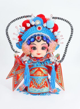中国风礼物5寸Q版国潮京剧戏曲绢人摆件人偶娃娃家居装饰节日礼物