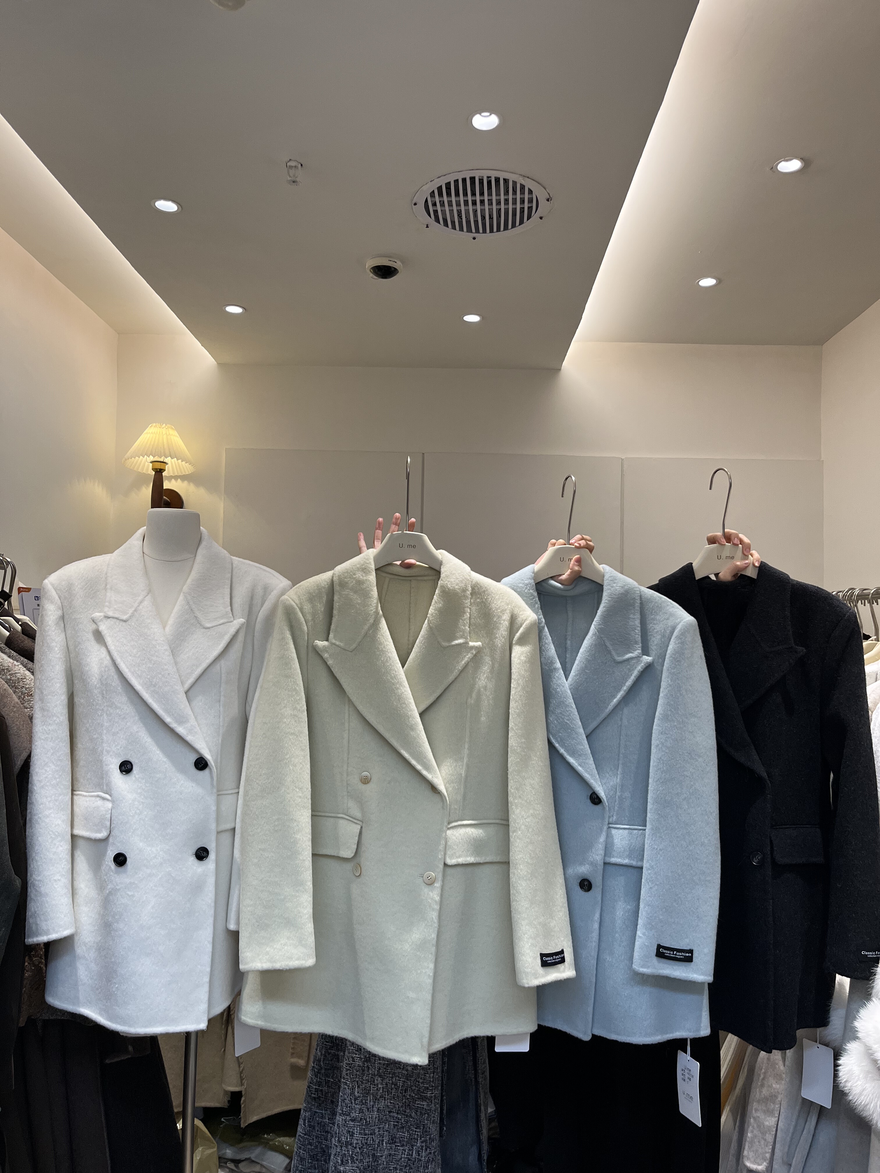 秋冬新款高端沙漏收腰显瘦短款中长黑色双面羊毛大衣修身外套内女