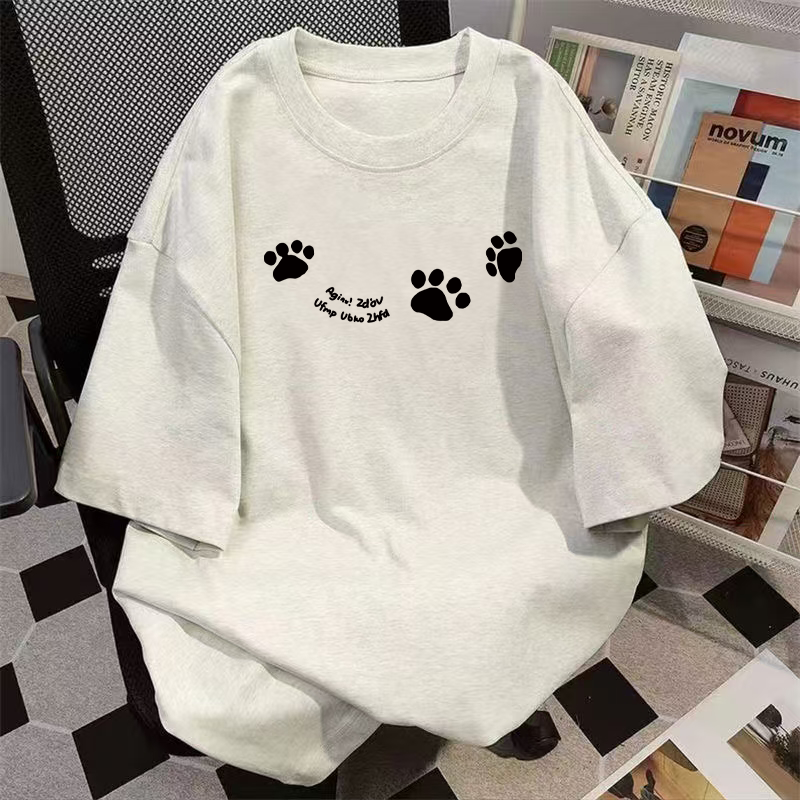 聚群五分袖韩版青少年纯棉上衣