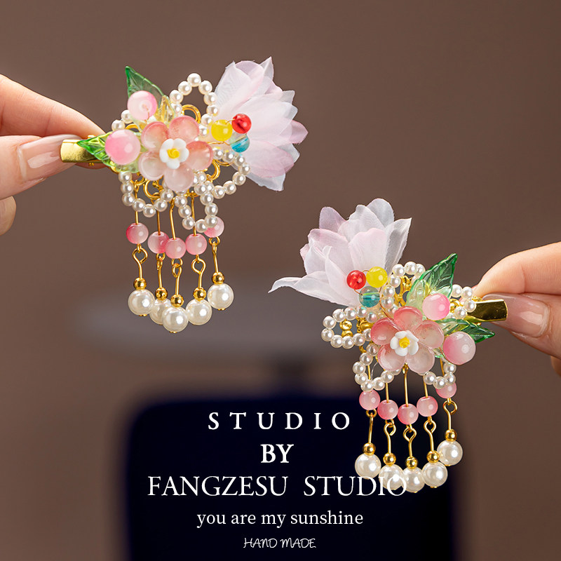 儿童古风发夹小女孩超仙花朵发卡宝宝古装汉服流苏发饰中国风中秋,童装/婴儿装/亲子装,发饰,淘宝优惠券,粉丝福利购,淘宝优惠卷