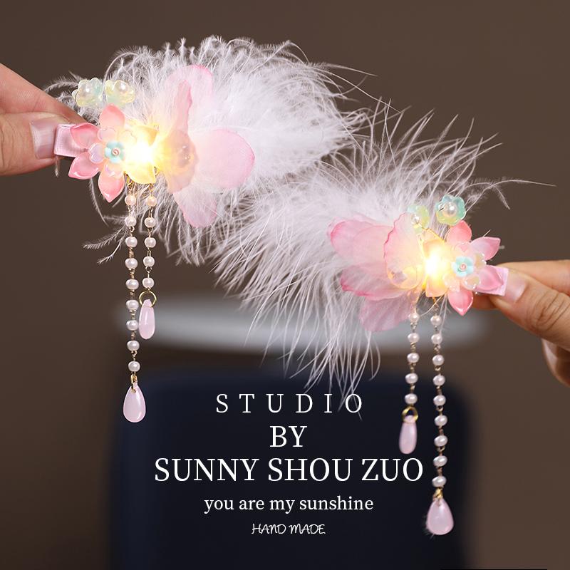 头饰中秋节皇冠玉兔绑发绳古风