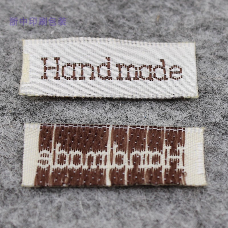 饰品商标handmade标签缎面商标