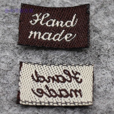 DIY标签handmade布标金色织标