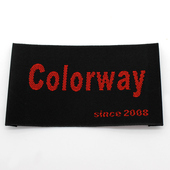 高档服装 时尚 刺绣缎面商标领标织唛现货 粉色底布标商标现货 女装