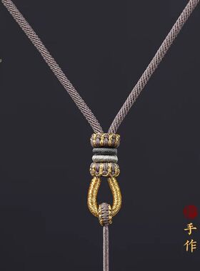 手工编织绳翡翠黄金挂件绳玉坠平安扣吊坠挂绳挂颈男女黑色项链绳