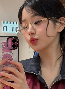 CBENJO/miu系Gao版张元英同款无框眼镜框 千金大小姐眼镜可配近视