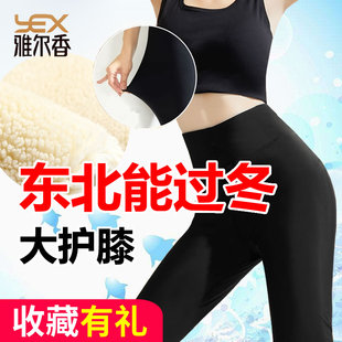 雅尔香秋冬新款羊胎绒高腰加绒加厚特厚大护膝修身女士保暖打底裤