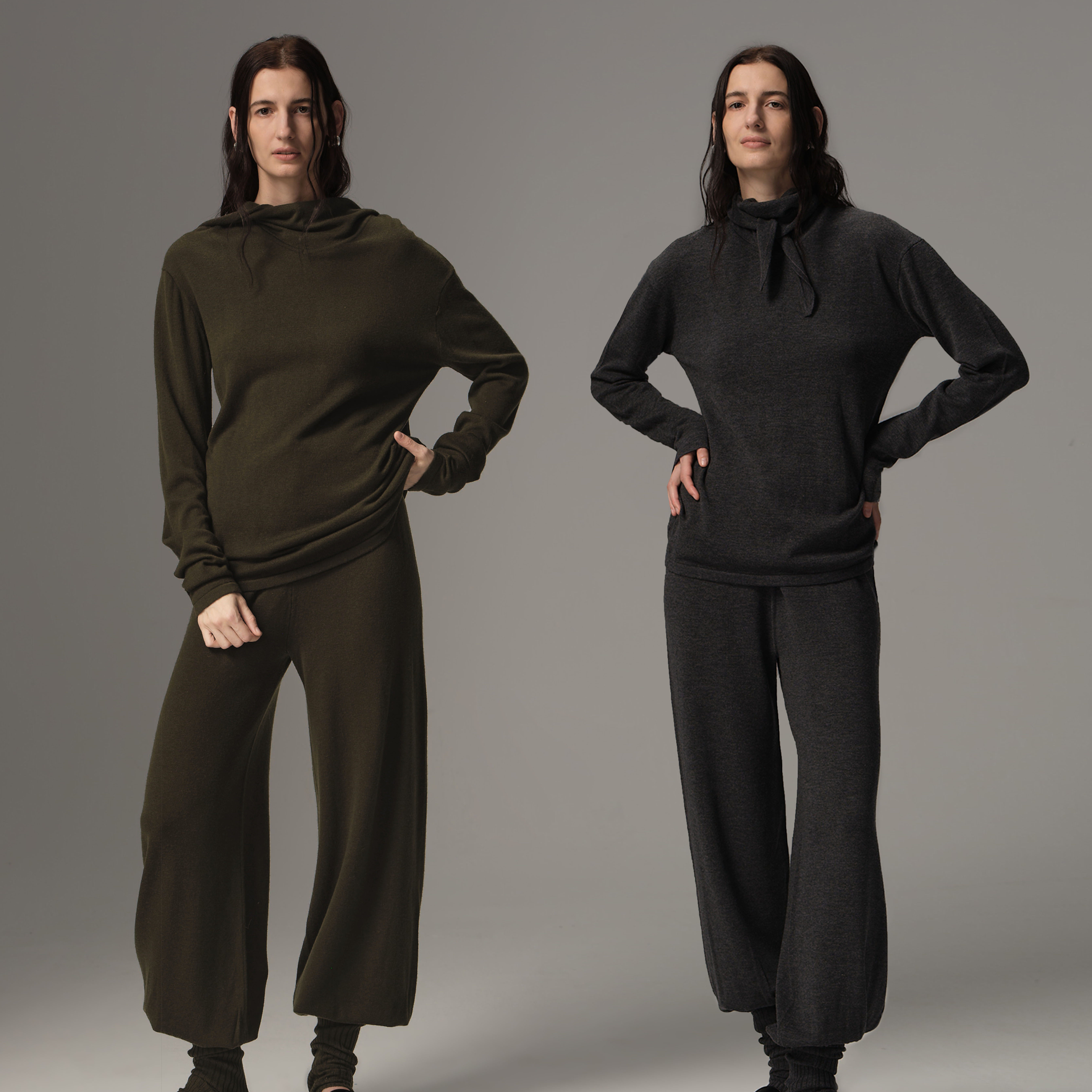 Oraby2025秋冬新款100%全羊毛连帽针织衫女宽松慵懒风毛衣套装,女装/女士精品,毛衣,淘宝优惠券,粉丝福利购,淘宝优惠卷