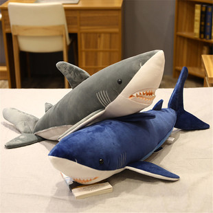 创意鲨鱼毛绒玩具巨齿鲨公仔速卖通跨境公仔情人节送女孩生日礼物