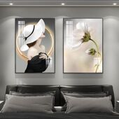 卧室床头简约装 饰画轻奢艺术画北欧风主卧挂画酒店宾馆墙壁画新款